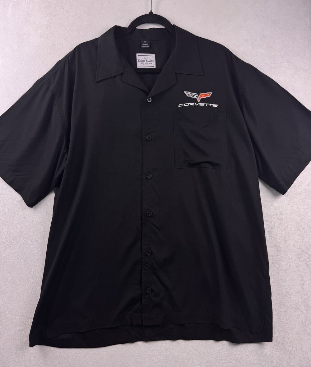 Shirt Short-Sleeve Black David Carey Originals Embroidered C6 Corvette XL